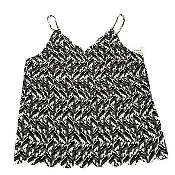 Halogen BLACK- BLUE SHATTERED GLASS Womens Tank Top Blouse SZ M - Picture 4 of 12